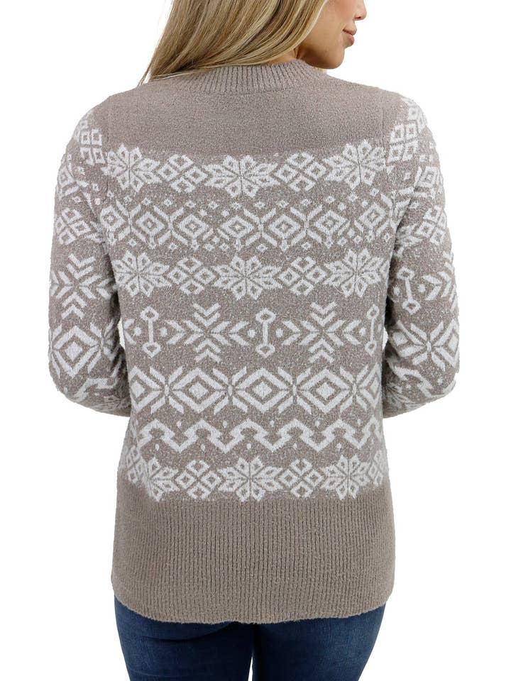 Caribou/Elfenben Bamboo Snowflake Sweater for engroshandel på Faire6