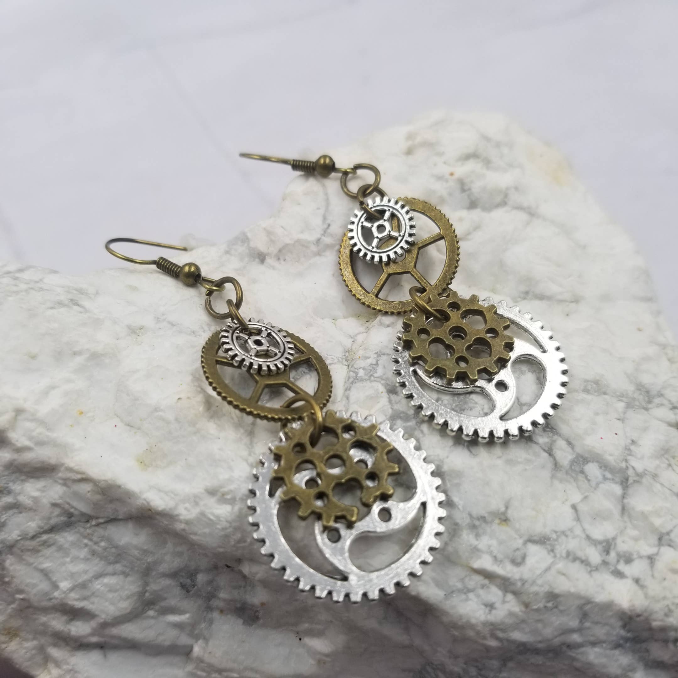 The Pretty Jewellery – Großhandel Ohrhänger – Mechanical Gear Steampunk-Ohrringe1