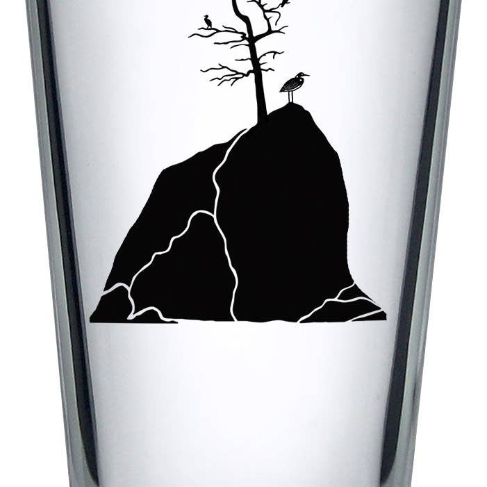 Bird Island 16oz Pint Glass for wholesale by Salty Raven Glassware