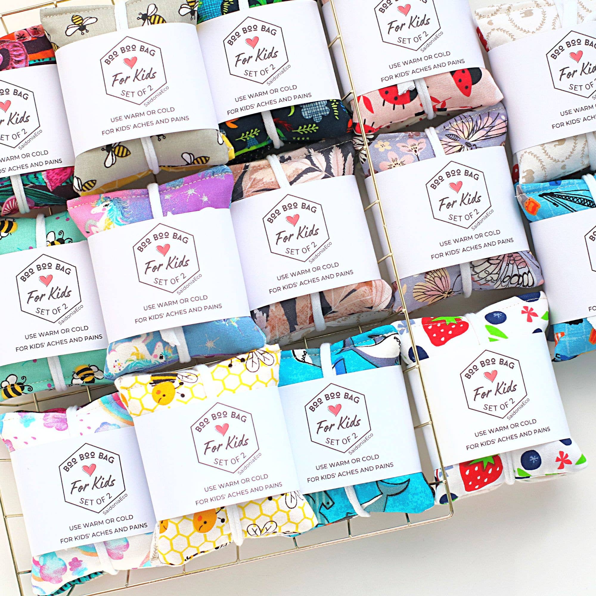 SaidoniaEco - Vente Compresses chaud/froid - Boo Boo Sac pour Enfants ⋆ Mini Packs de Riz Chaud Froid Assortis 2 pièces7
