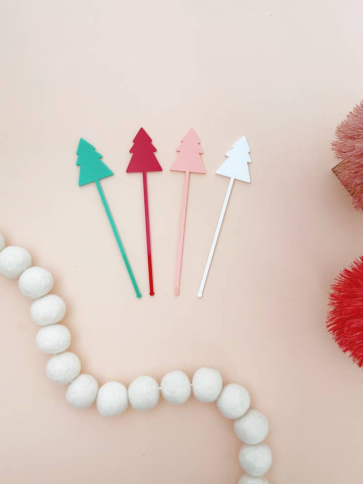 Christmas Tree Drink Stirrers for wholesale by Proper Letter