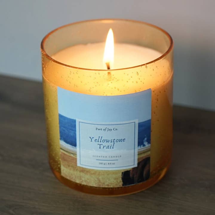 Yellowstone Trail Candle – 8.5oz Coco Apricot Wax | Gifts for wholesale by Port of Joy Co