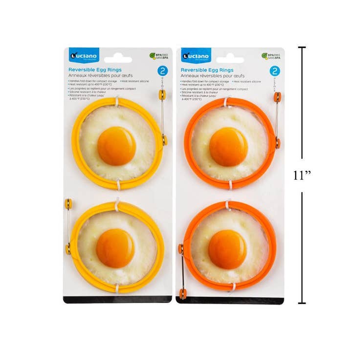 Luciano 2-pc Reversible Egg Ring,Silicone, 2 col. for wholesale by Luciano Gourmet