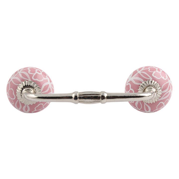 12 Piece Pink Bar Ceramic Handles for Cabinets for wholesale by Daana Paani LLC