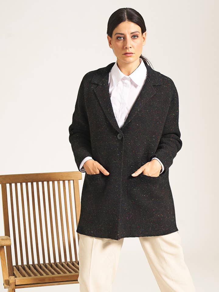 Veste Elsa en mélange mérinos et cachemire pour la vente par Tasselli Cashmere