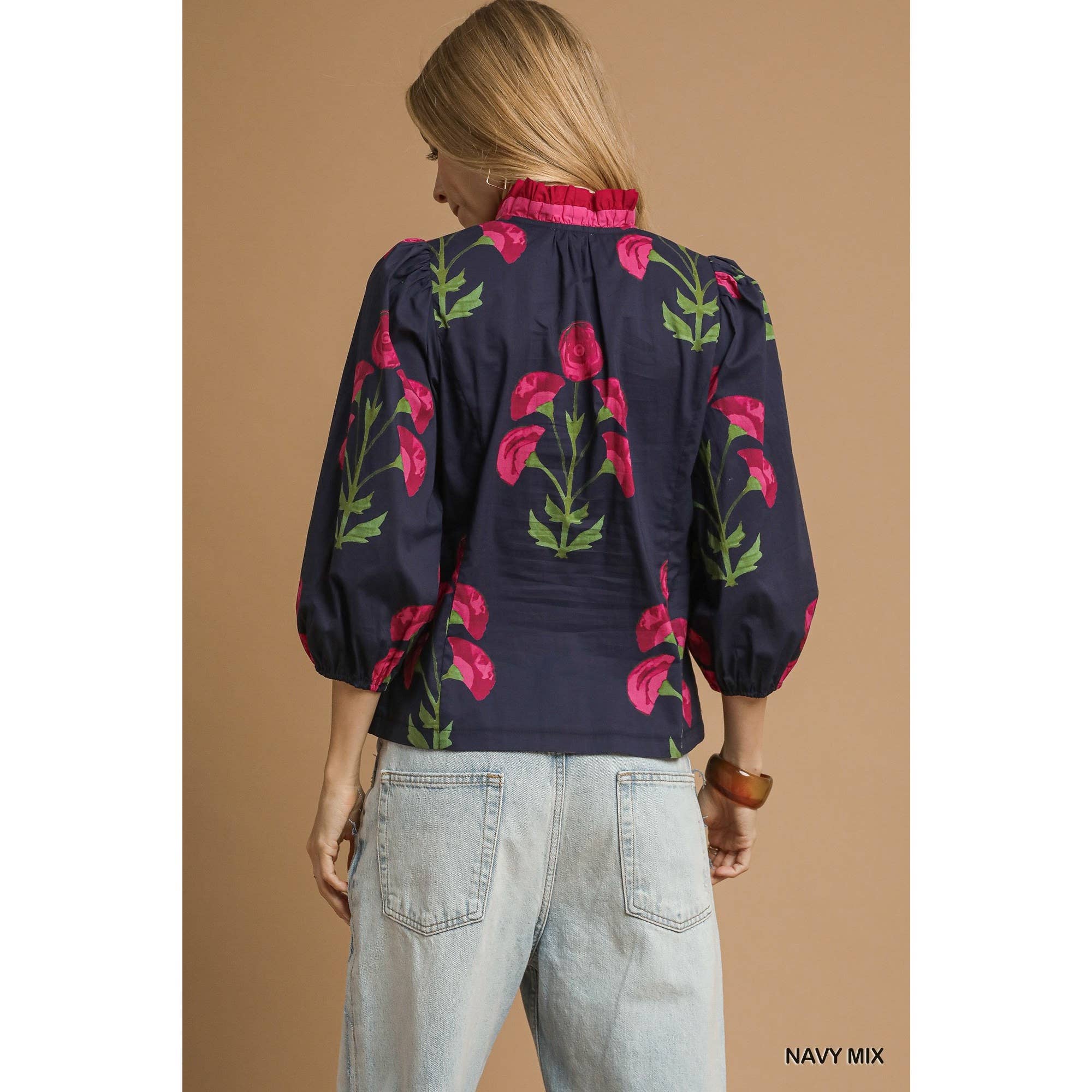 STYLE USA - Vente Tunique – femme - Haut à volants à imprimé floral13