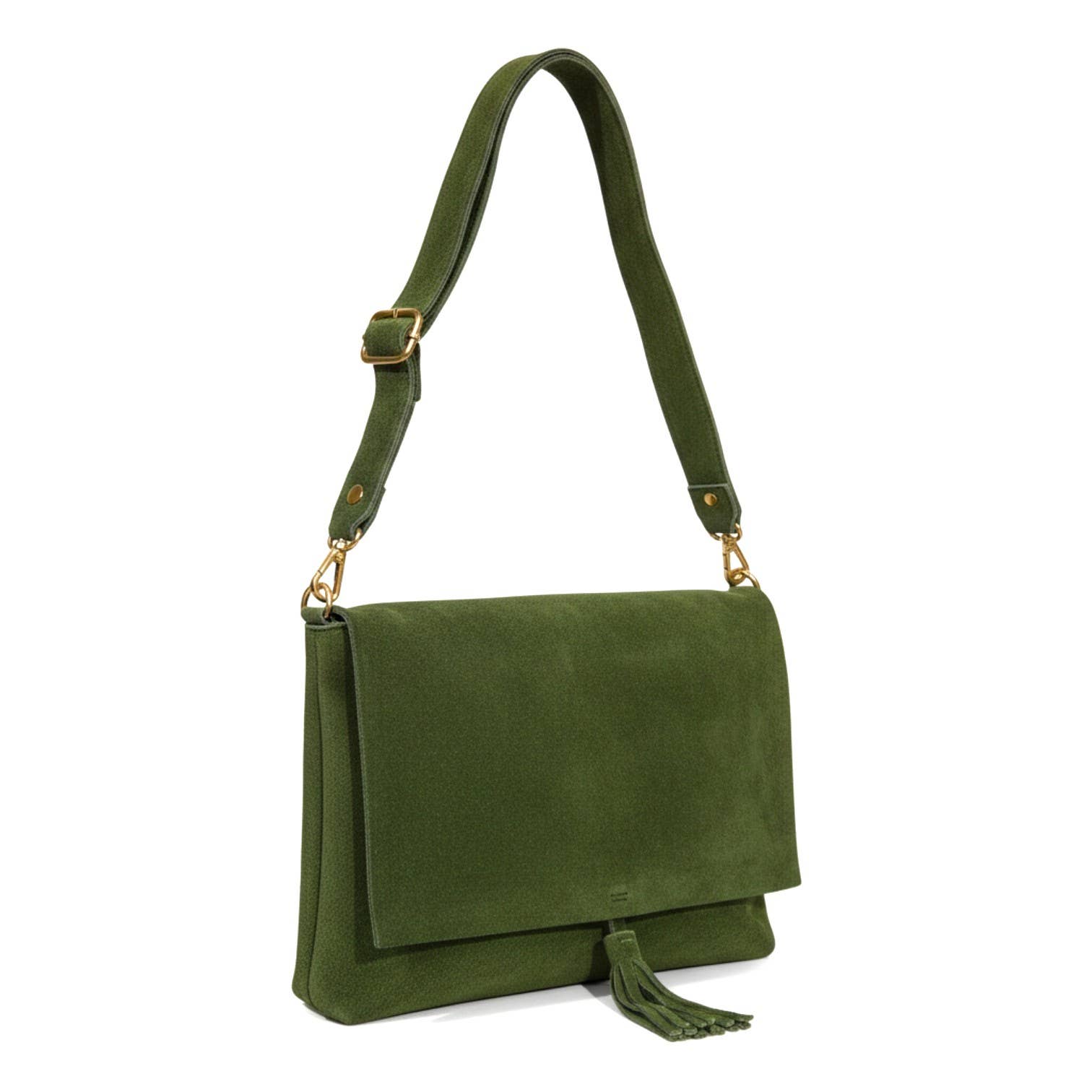 ZEEN - Wholesale Shoulder Bag - Women's - NEW LUNA Light Khaki Suede Leather Bag1