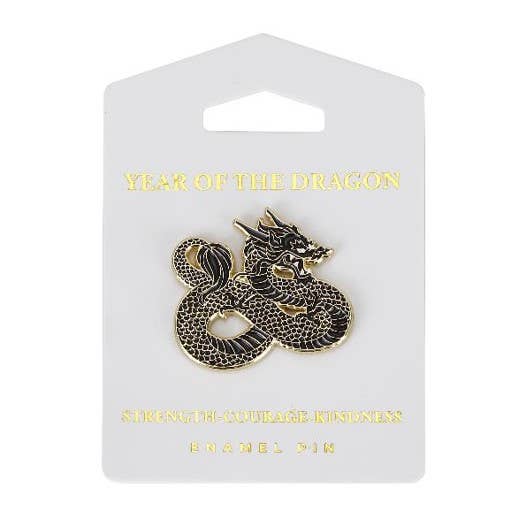 Original Source - Wholesale Lapel Pin/Button - Black Dragon Pin - Enamel1