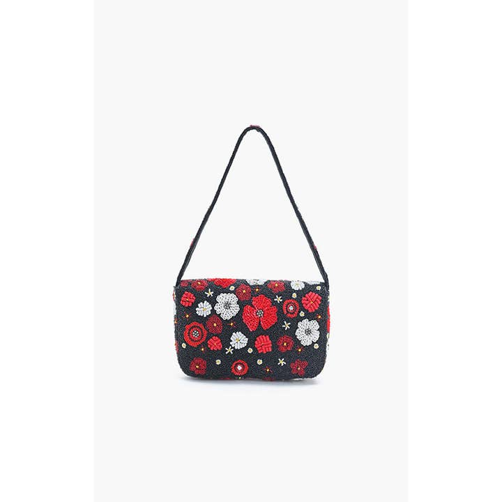 America & Beyond - Wholesale Shoulder Bag - Women's - Scarlet Romance Embellished Shoulder Bag