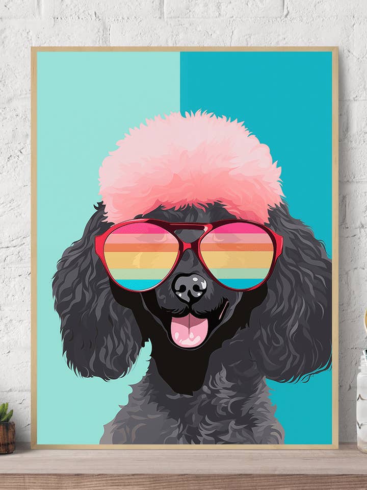 Lámina de pared sobre lienzo POODLE POP-ART para venta al por mayor de Arttique - Artistry Canvas Prints