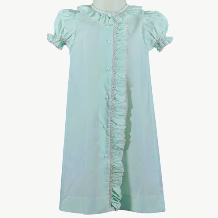 Hello Bebes! - Wholesale Babygown - Baby - Mint Ruffle Smocked Gown