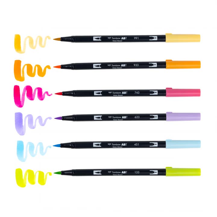 Tombow - Wholesale Marker - Dual Brush Pen Art Markers, Yay Sorbet, 6-Pack2