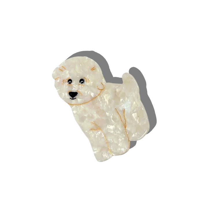 Solar Eclipse - Venta al por mayor Horquilla para el pelo - Mujer - Pinza para pelo de perro Bichon Frisé pintada a mano | Ecológica
