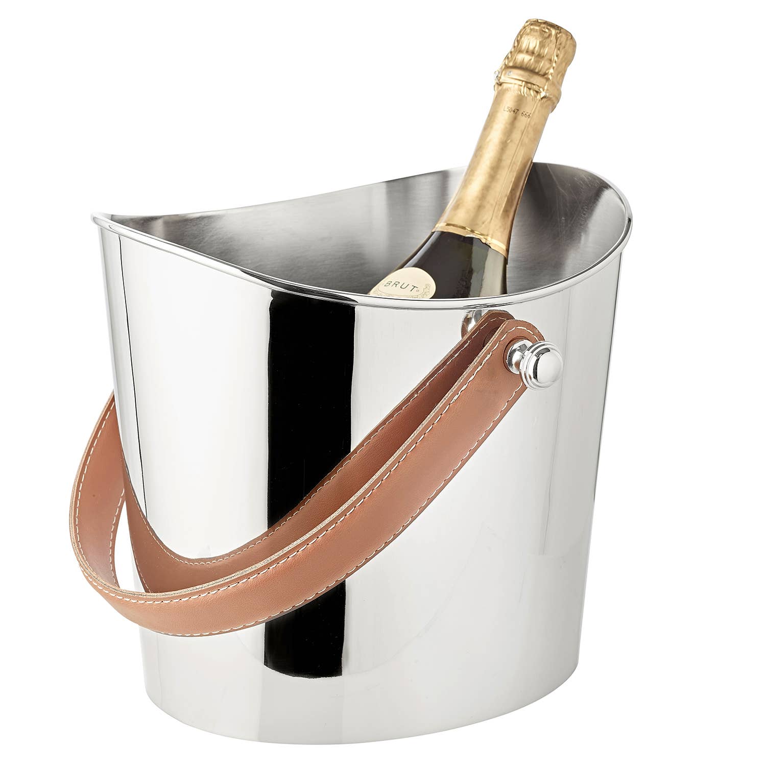 EDZARD - Wholesale Ice Bucket - Ice Bucket Gilbert Wine Cooler with brown leather handle2