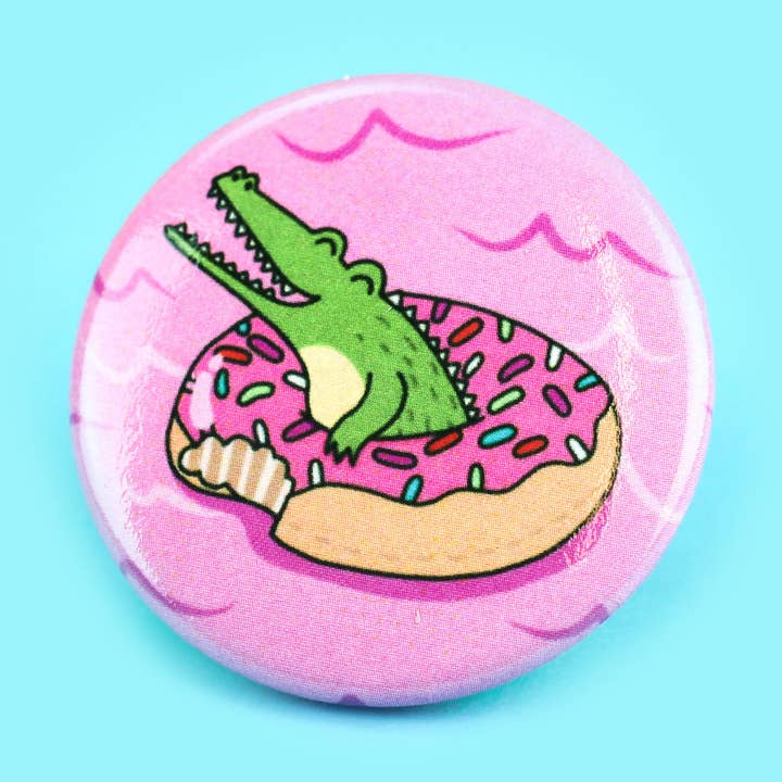 Alligator Doughnut Summer, galleggiante, da piscina, con bottone per la vendita all'ingrosso da parte di Turtle's Soup