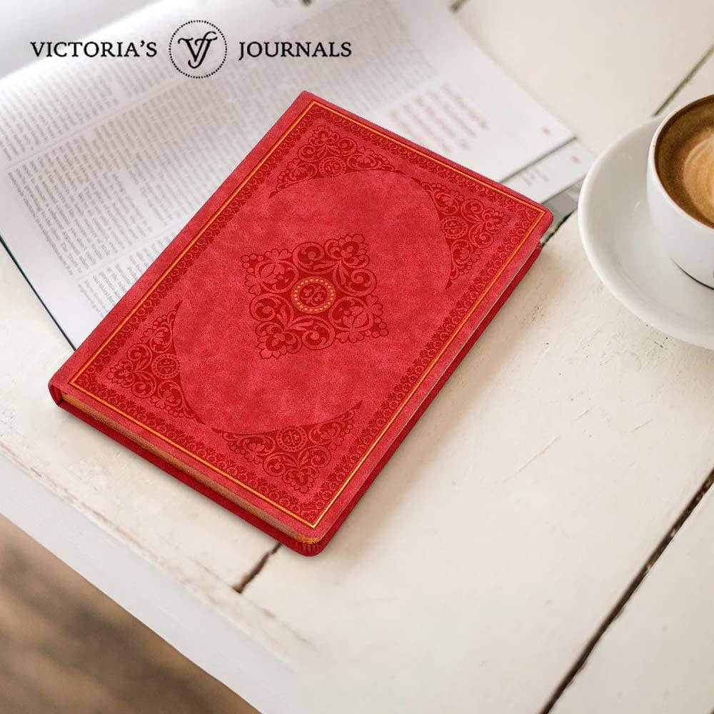 Victoria's Journals - Wholesale Notebook - Victoria's Journals Antique Style Diary Vegan Leather (Red)3
