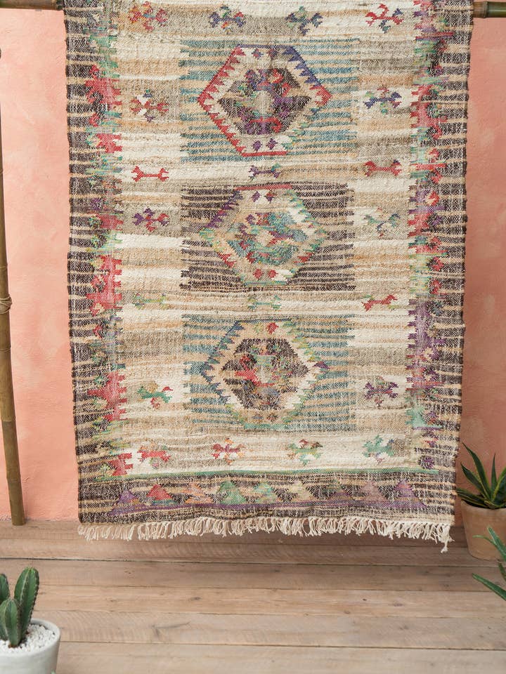 Kyra gulvtæppe i bomuld og hamp, 120 x 180 cm for engroshandel hos Namaste