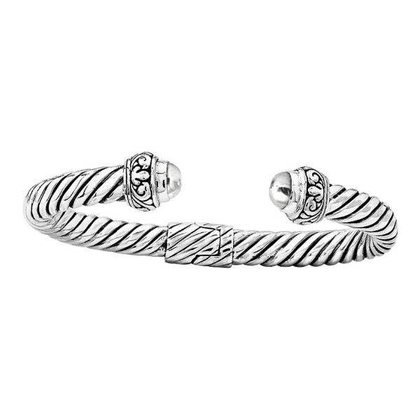 AB-1024-S Sterling Silver Twisted Cable Cuff Bangle – Bali Artisan Jewelry for wholesale by Bali Designs