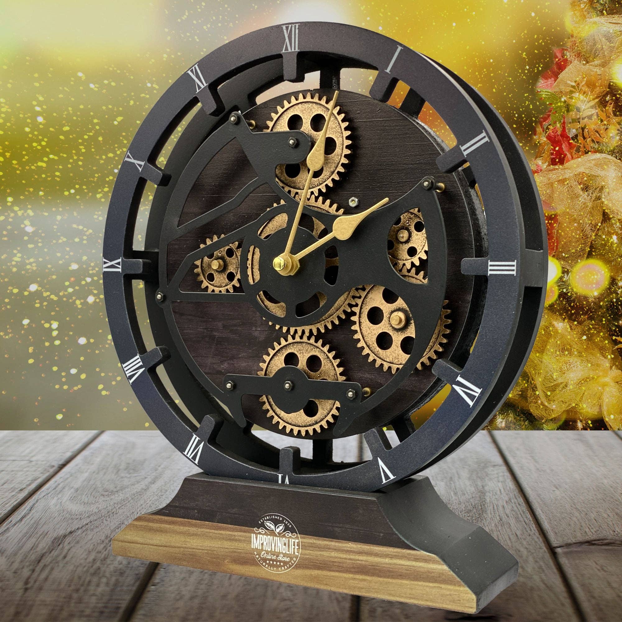 The Gears Clock - Wholesale Desk Clock - CANADA LINE DESK/WALL CLOCK 10 INCH VINTAGE BLACK3