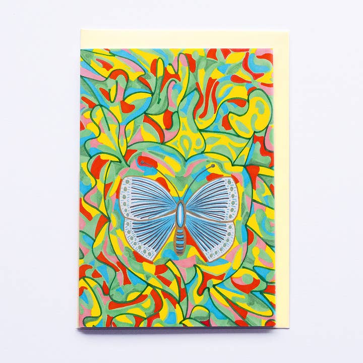 Schmetterling Lebendige Grüns Fett | Handgezeichnete Kunstkarte für den Großhandel von Lilian G Limited