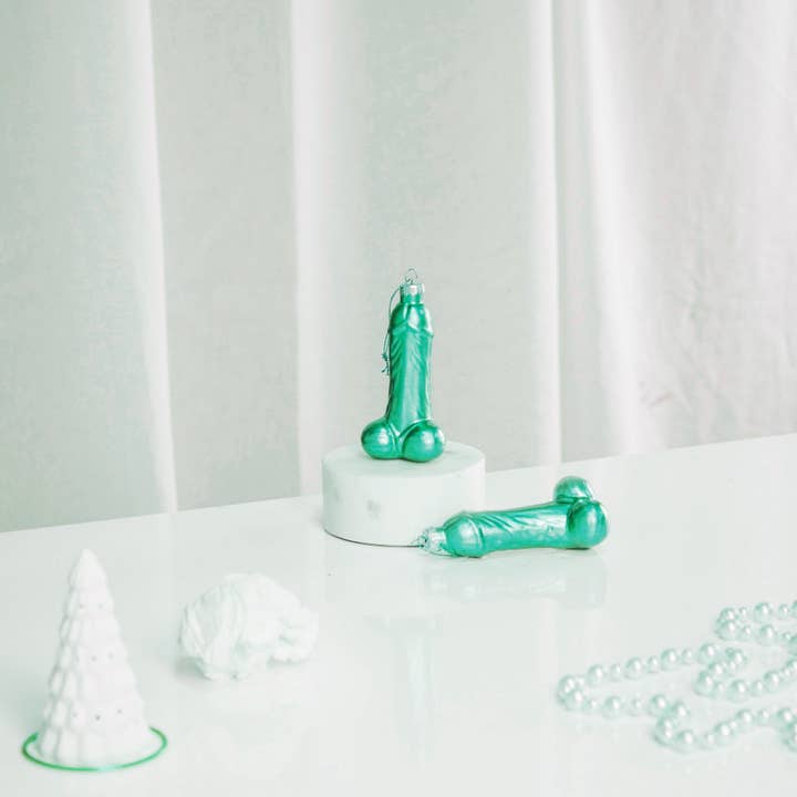 Housevitamin bv - Venta al por mayor Adornos - Colgador de Navidad con forma de pene, cristal, azul, 3,5 x 6 x 10 cm