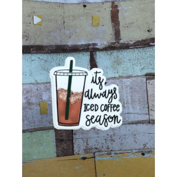 Iced Kaffe Sæson Vinyl Sticker for engroshandel hos Stationary Bliss