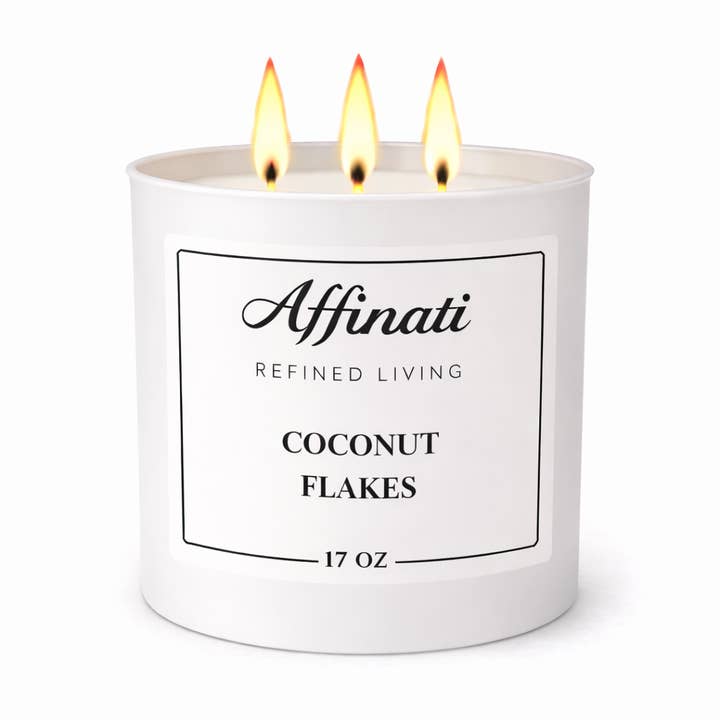 3-Wick Coconut Flakes Candle for wholesale by Affinati