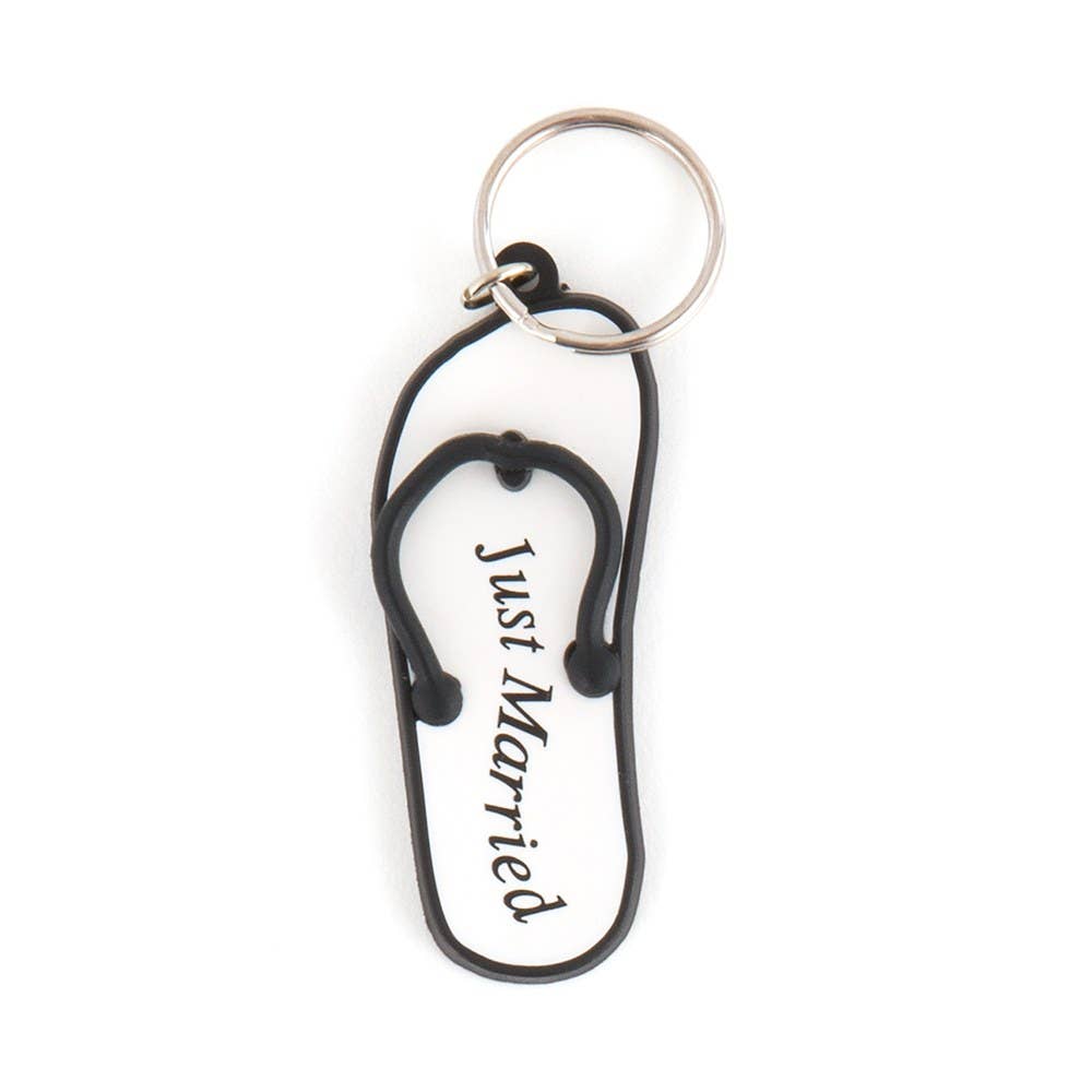 Weddingstar Inc. – wholesale Keychain – Unisex – Mini Flip Flop "Just Married" Key Chains0