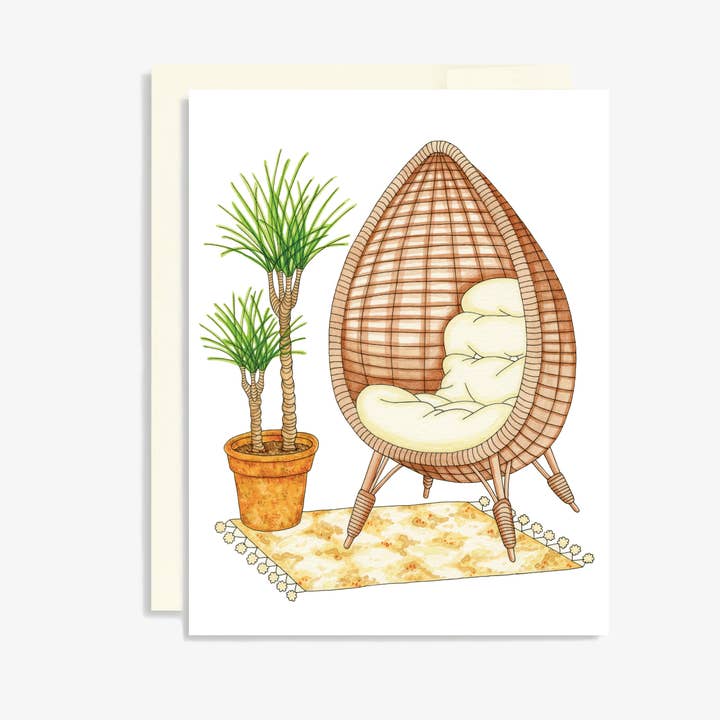 Tarjeta de silla Rattan Egg para venta al por mayor de Keepsake Studio