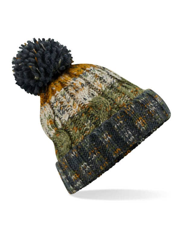 Logo Free Clothing – Engroshandel Beanie - Dame – Beechfield proptrækker Pom Pom Pom Beanie | Unisex | Kraftig kabelstrik | 15 farver | Én størrelse1