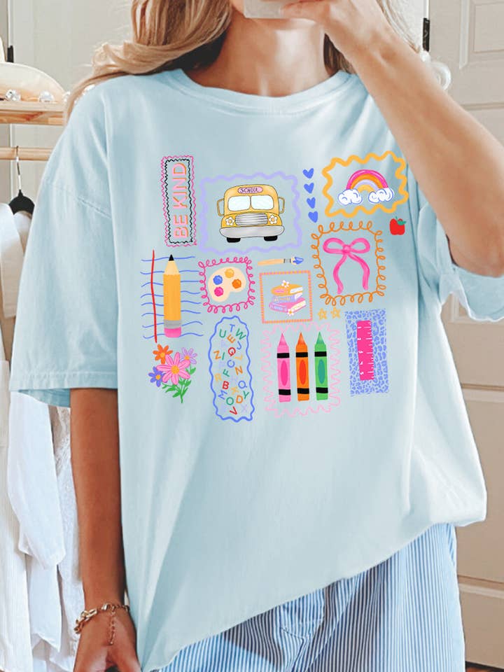 Preppy Teacher Swirl Comfort Colors Adult Ring-Spun Cotton Tee for wholesale by Wholesale Accessory Market