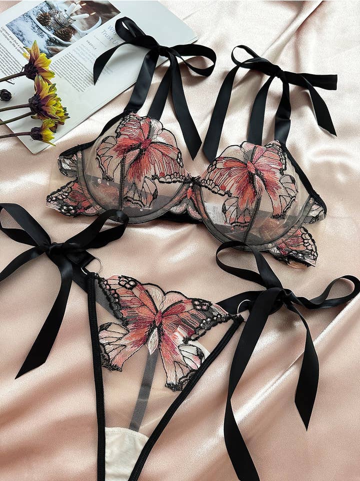 Sweetkama - Wholesale Lingerie Set – women's - Butterfly Embroidery 2PCS Lingerie Sets18