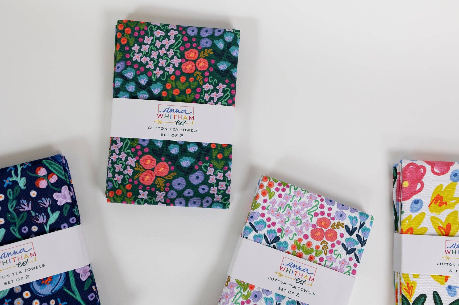 Anna Whitham Co. - Wholesale Tea Towel - Ellender Green Floral Towel Set | Kitchen Towel | Tea Towel2