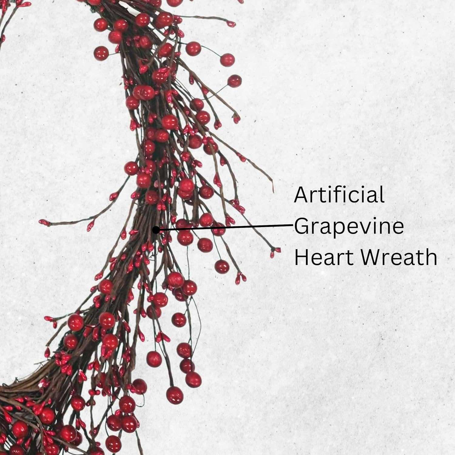 4E's Novelty - Wholesale Wreath - 15" Valentine's Heart Wreath - Red Berry Grapevine for Indoor/Outdoor Decor4