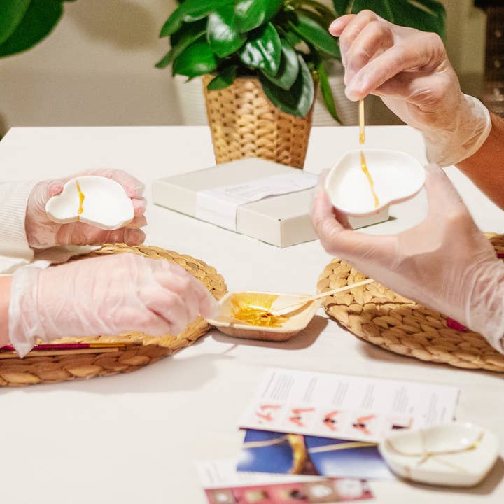 DIY Kits by Mora Approved - Kintsugi, Pottery & Art - Wholesale DIY craft kit - Kintsugi Kit XL for 2 with Ceramic Hearts - Gift for couples14