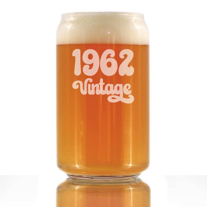 bevvee - Wholesale Beer Glass/Mug - Vintage 1962 Beer Can Pint Glass - 62nd Birthday Gifts0