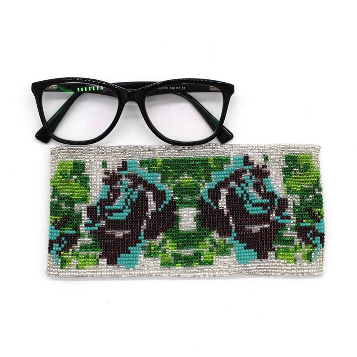 Estojo para Óculos com Contas de Vidro - FLORES PRATA por atacado de La Casa Cotzal S.A.