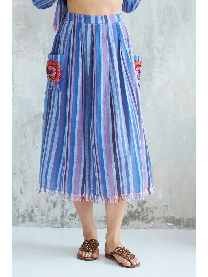 blue stripe STEELA SKIRT for wholesale on Faire1