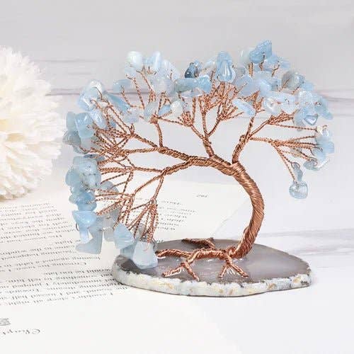 BRECK + FOX - Wholesale Decorative Tabletop Object - Aquamarine Stone Tree2
