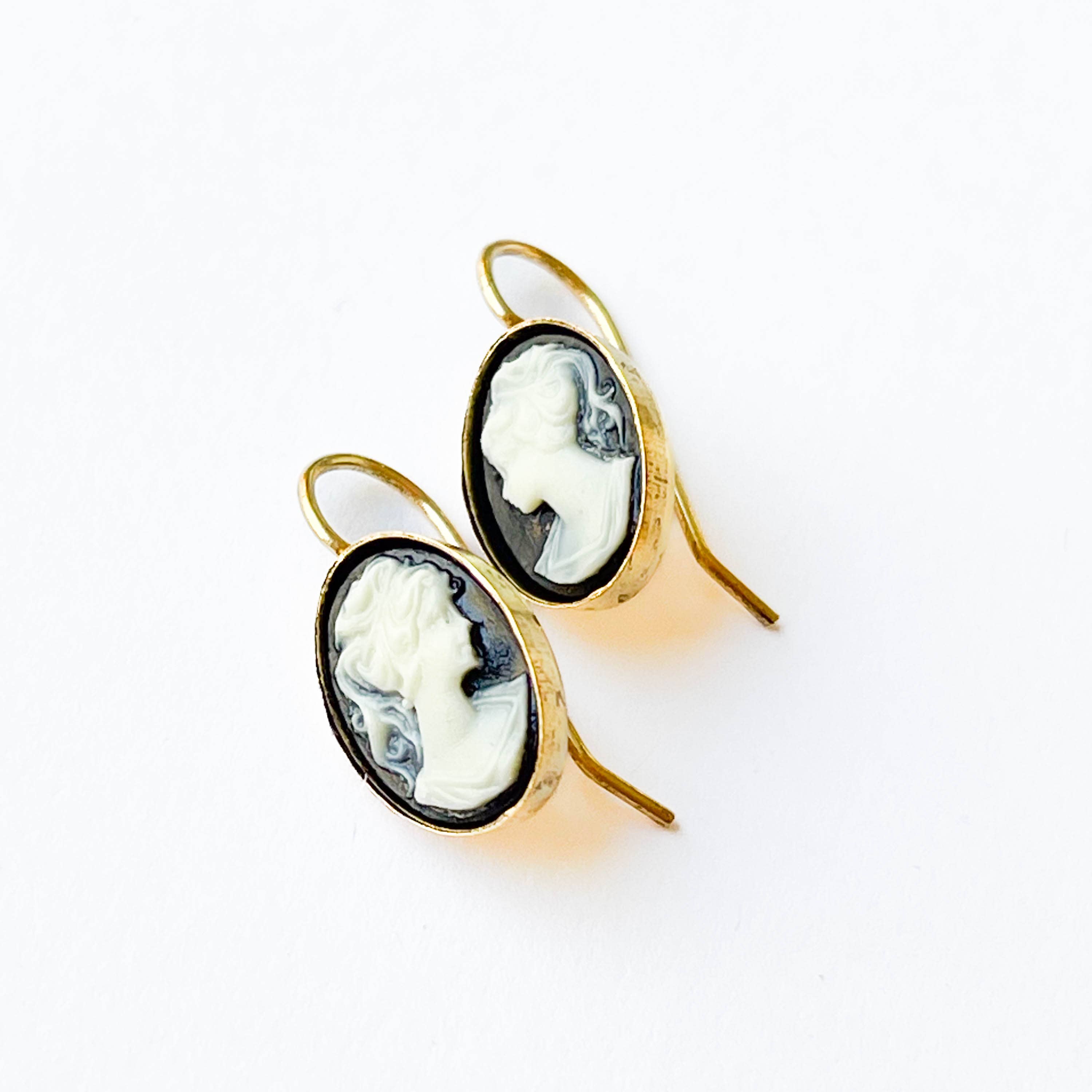 Nest Pretty Things - Wholesale Dangle Earrings - Small Black Cameo Earrings2