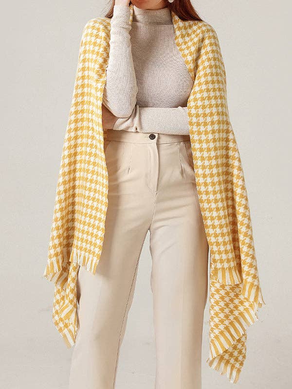 VividLux - Wholesale Scarf - Women's - Fringed Houndstooth Keep Warm Shawl&Scarf11
