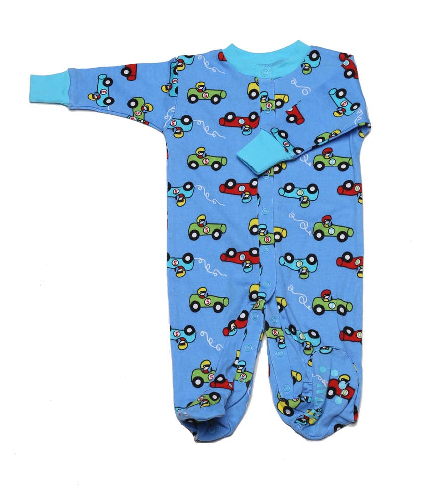 New Jammies - Wholesale Bodysuit (Footed) - Baby - Racing Cars Organic Footie0