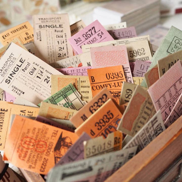 Little Forest Shop - Wholesale Sticker - A pack of random Real Vintage Transport Tickets from UK and Australia.2