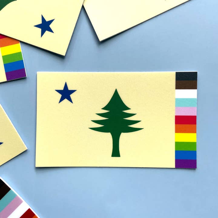 Flags For Good - Wholesale Sticker - Maine 1901 Rainbow Flag Sticker