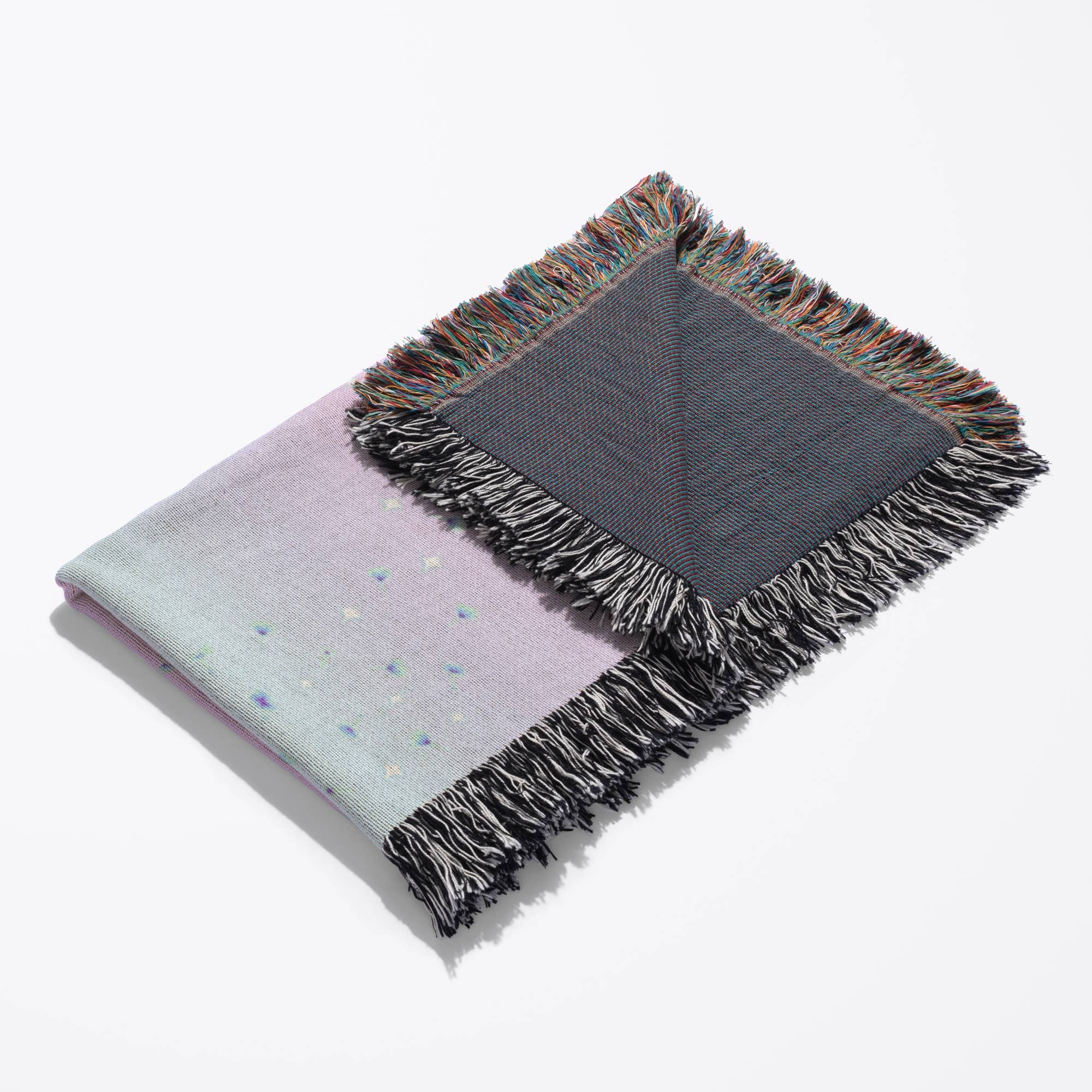 3dRose - Wholesale Throw blanket - 3dRose, Girly Dandelion Seed Head Flower with flying seeds in lilac purple sunrise, Blanket3