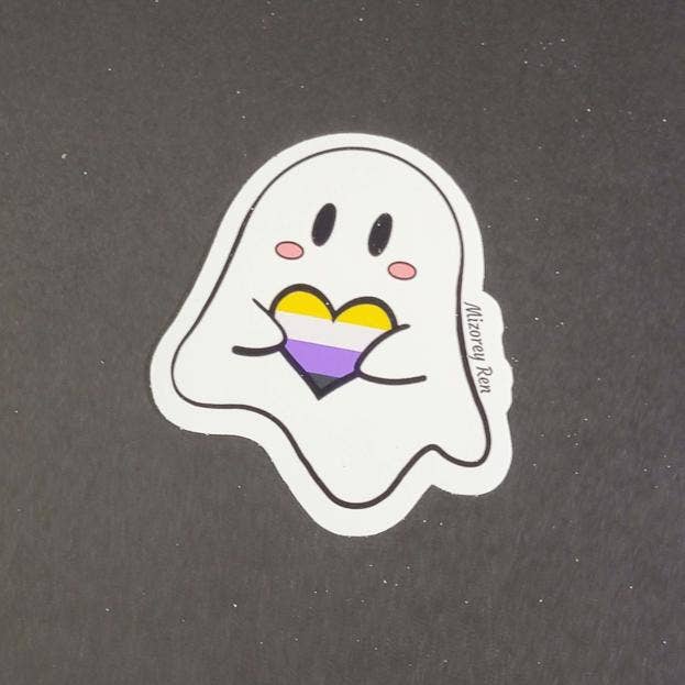 Mizorey Ren - Wholesale Sticker - Non Binary Ghost Sticker