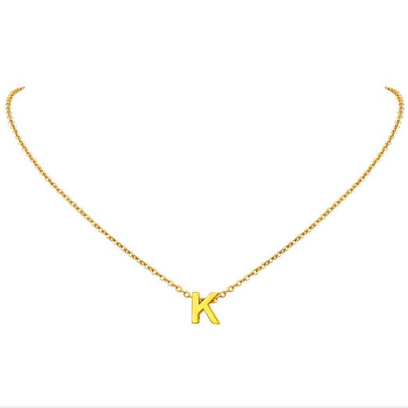Gemscape UK – wholesale Pendant/charm necklace – Simple Gold Initial Alphabet Pendant Jewellery Necklace12