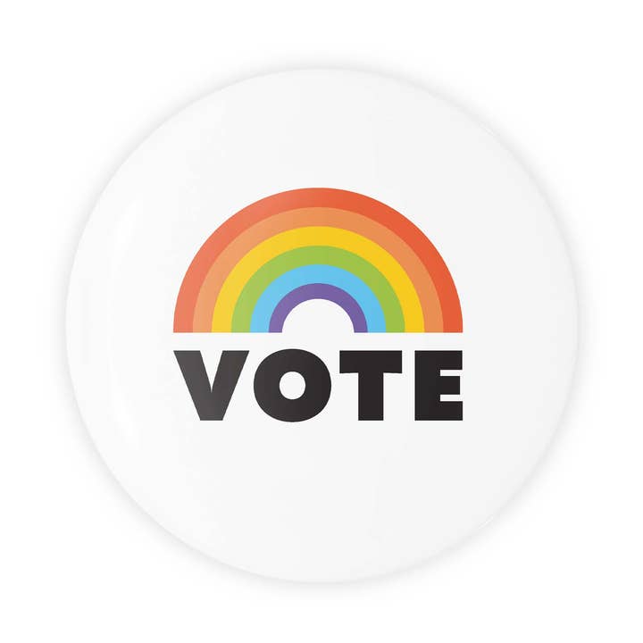 Vote Rainbow - 1.25" Button for wholesale by The Little Gay Shop