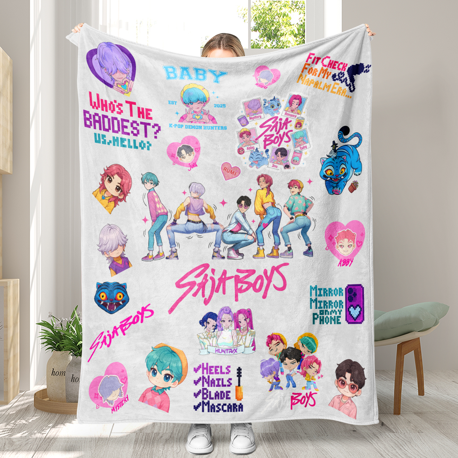 Little Trendy - Vente Plaids - Couverture inspirée par le K-pop KDH en flanelle douce8