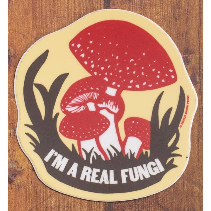 Fungi Mushroom Sticker for wholesale by Hatch Show Print